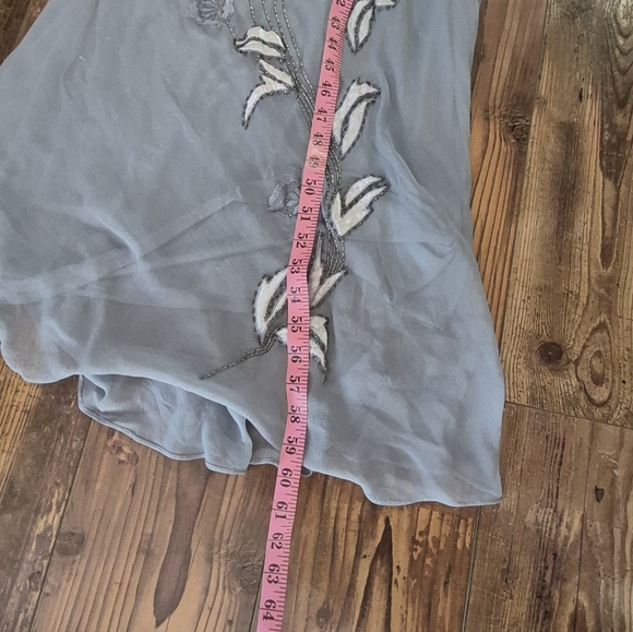 Sue Wong Nocturne Silk Y2K Beaded Embroidered Maxi Dress Size 14 FLAWS - Picture 7 of 16